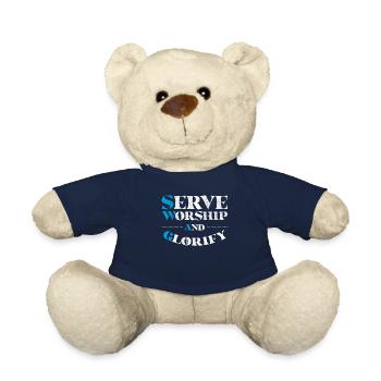 Serve worship and glorify - Teddy Bear - french navy - Front