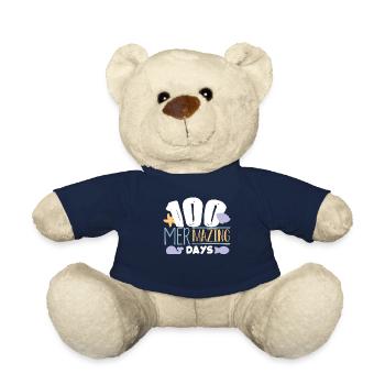 100 days school, 100 days smarter, school - Teddy Bear - french navy - Front