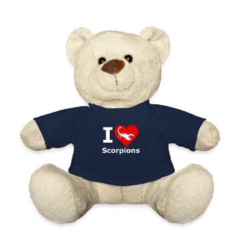 I love scorpions, scorpions white, red heart - Teddy Bear - french navy - Front