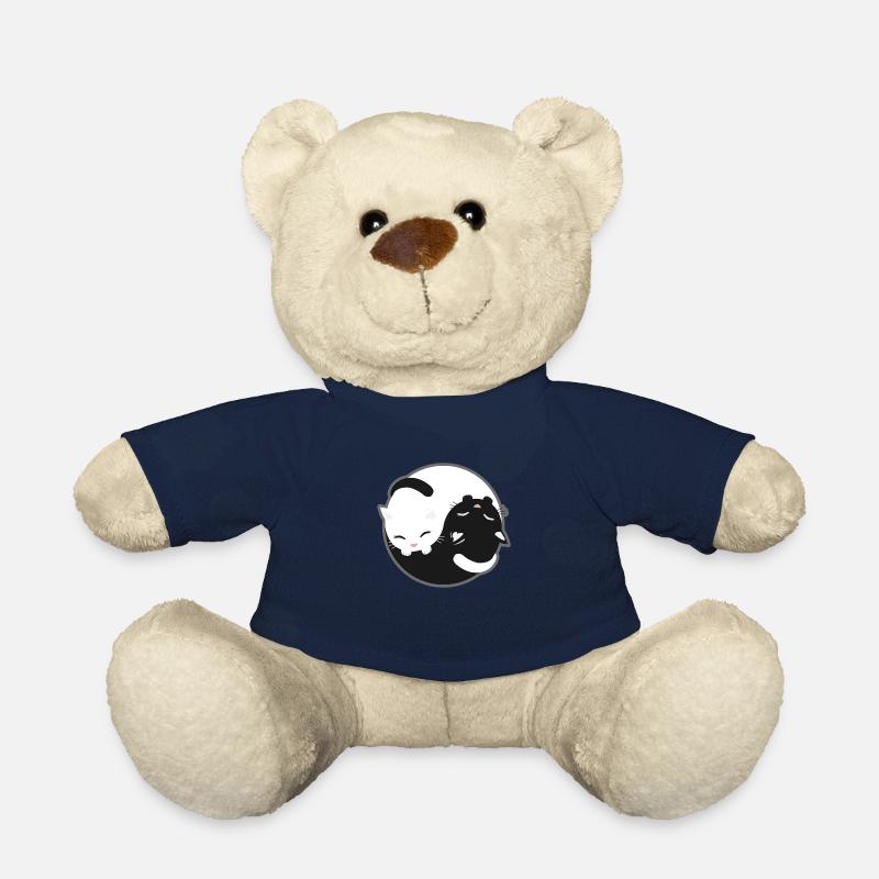Katze - Yin Yang Katzen Schwarz und Weiß Geschenk - Teddy - French Navy