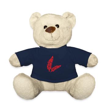 Maori Feder Federn Rot - Geschenkidee - Teddy - French Navy - Vorne