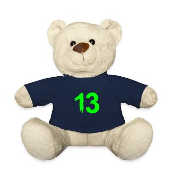 Zahl 13 Lieblingszahl Bürste - Teddy - French Navy - Vorne
