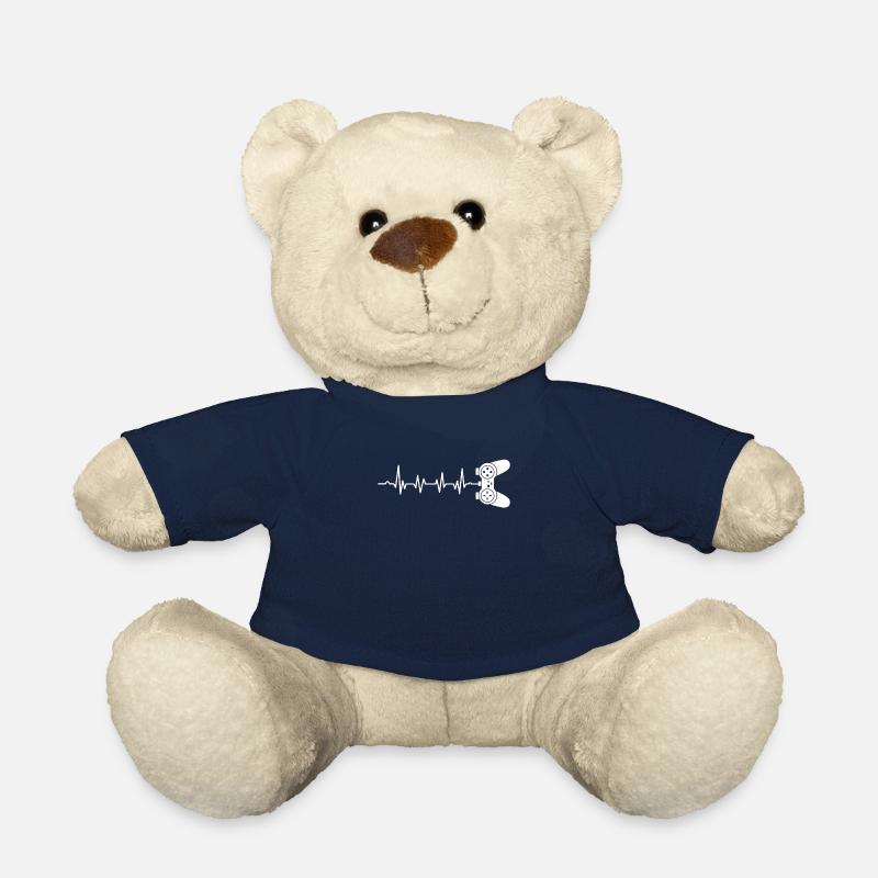 Heartbeat gamer gamers - Teddy Bear - french navy