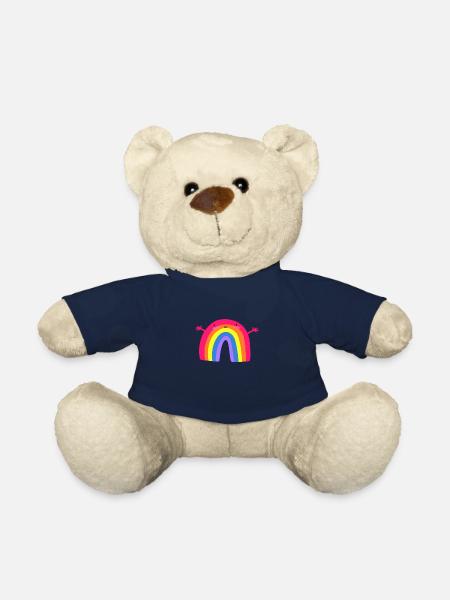 Câlin arc-en-ciel mignon - Nounours - bleu marine