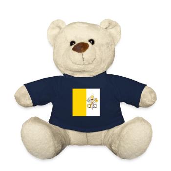 Flag of Vatican City, Catholic Papal State Gift - Teddy Bear - french navy - Front