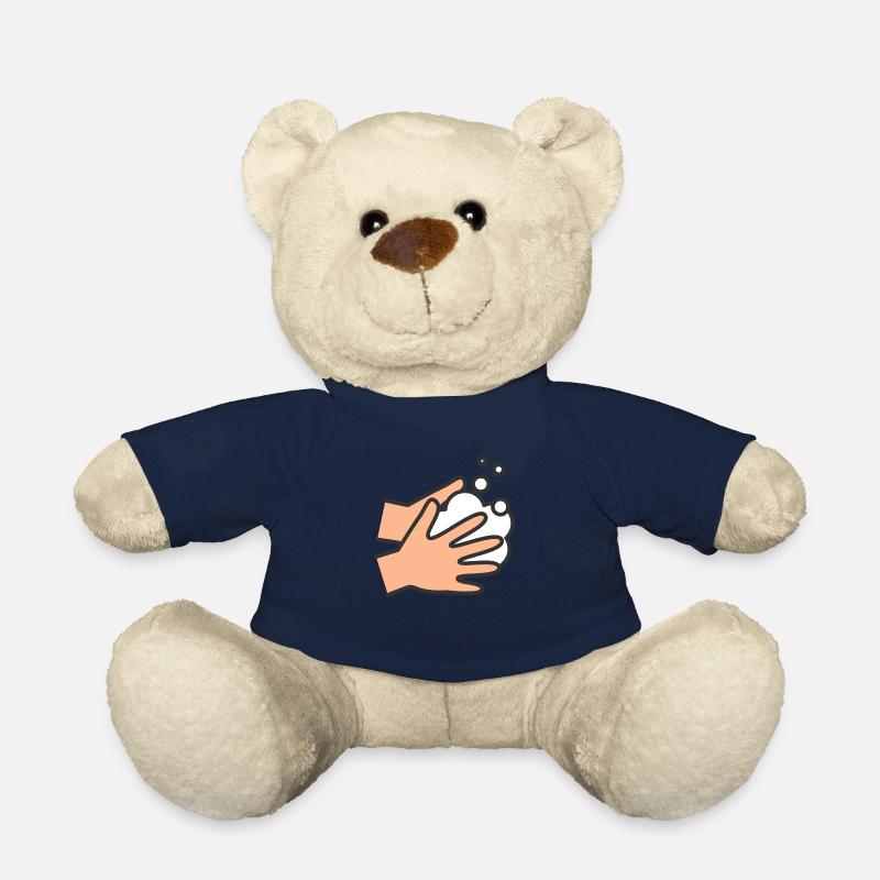 Wash hands Icon - Teddy Bear - french navy
