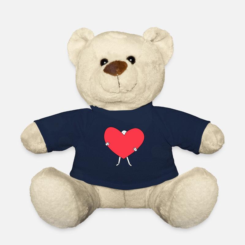 Süßes Männchen mit Herz in den Händen - Teddy - French Navy