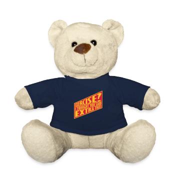 Exercise Extra Fries Quote - Teddy Bear - french navy - Front