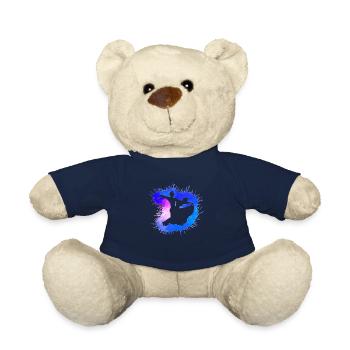 Standard Tanzpaar Aquarell Farbverlauf neon blau - Teddy - French Navy - Vorne