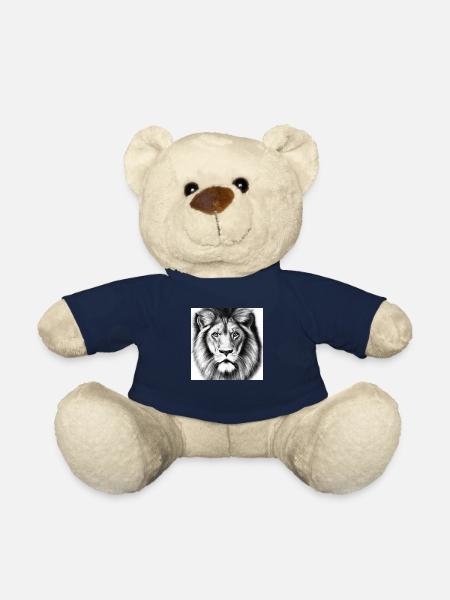 Lion dessiné - Nounours - bleu marine