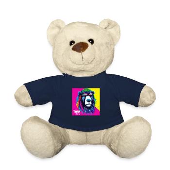 The yellow pink Bär - Tier Porträt Pop Art Style - Teddy - French Navy - Vorne