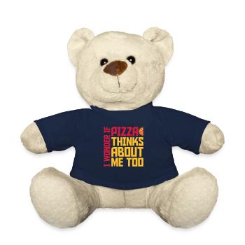 pizza thinks about me - Teddy Bear - french navy - Front