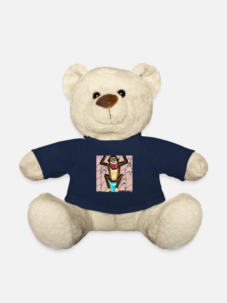 A laughing monkey on the toilet - Teddy Bear - french navy