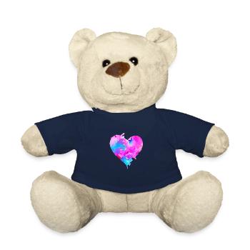 Fête des mères Saint-Valentin Mariage de fiançailles amoureuses - Nounours - bleu marine - Devant