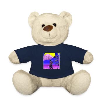 Samurai Mount Fuji Anime Retro Japan - Teddy - French Navy - Vorne