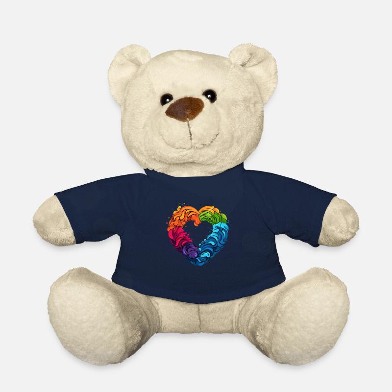 LGBTQIA+ Rainbow Heart - Teddy Bear - french navy