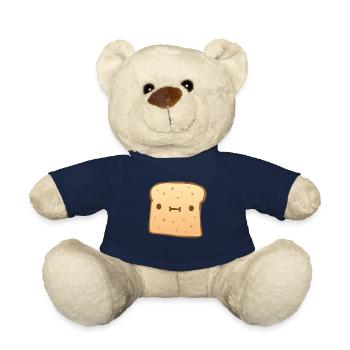 Mignon Kawaii Butter Toast Anime Face Toast - Nounours - bleu marine - Devant