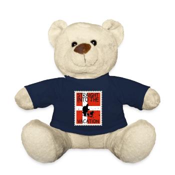 Flag of Denmark Scandinavia Danish Flag Travel - Teddy Bear - french navy - Front