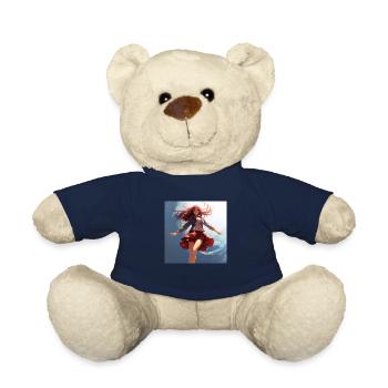 Süßens Anime Girl, floating, short skirt - Teddy Bear - french navy - Front