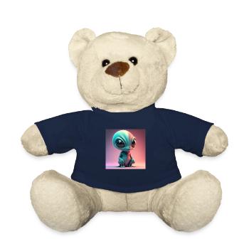 Happy Halloween cute monster tongue out scary funn - Teddy Bear - french navy - Front