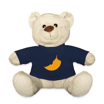 Mont Saint Michel with a yellow silhouette - Teddy Bear - french navy - Front