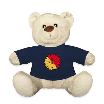 70s Flower Pattern - Teddy Bear - french navy - Front