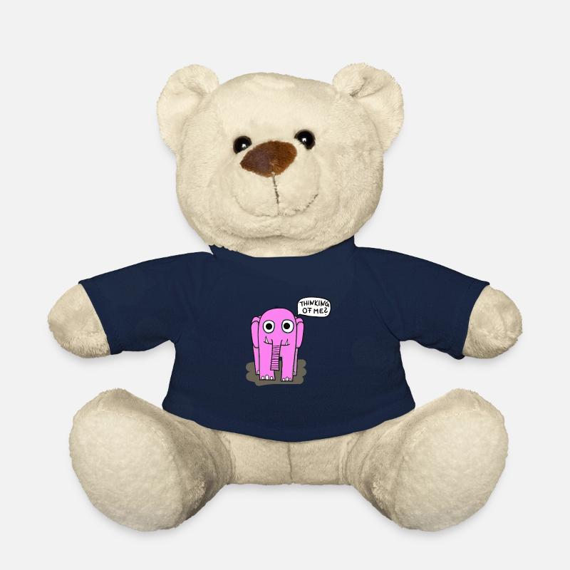 Pink Elephant - Teddy Bear - french navy