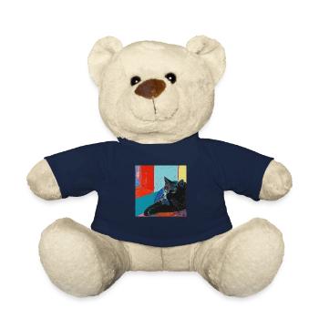 Chat, motif chat, pop art, cadeau, idée cadeau - Nounours - bleu marine - Devant