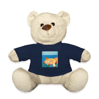 Chat, motif chat, pop art, cadeau, idée cadeau - Nounours - bleu marine - Devant
