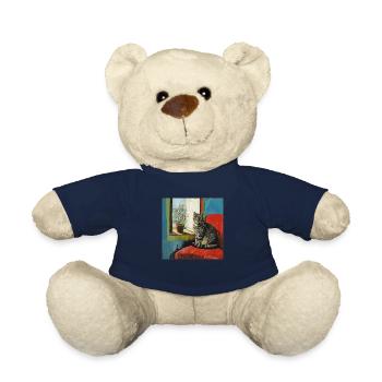 Chat, motif chat, pop art, cadeau, idée cadeau - Nounours - bleu marine - Devant