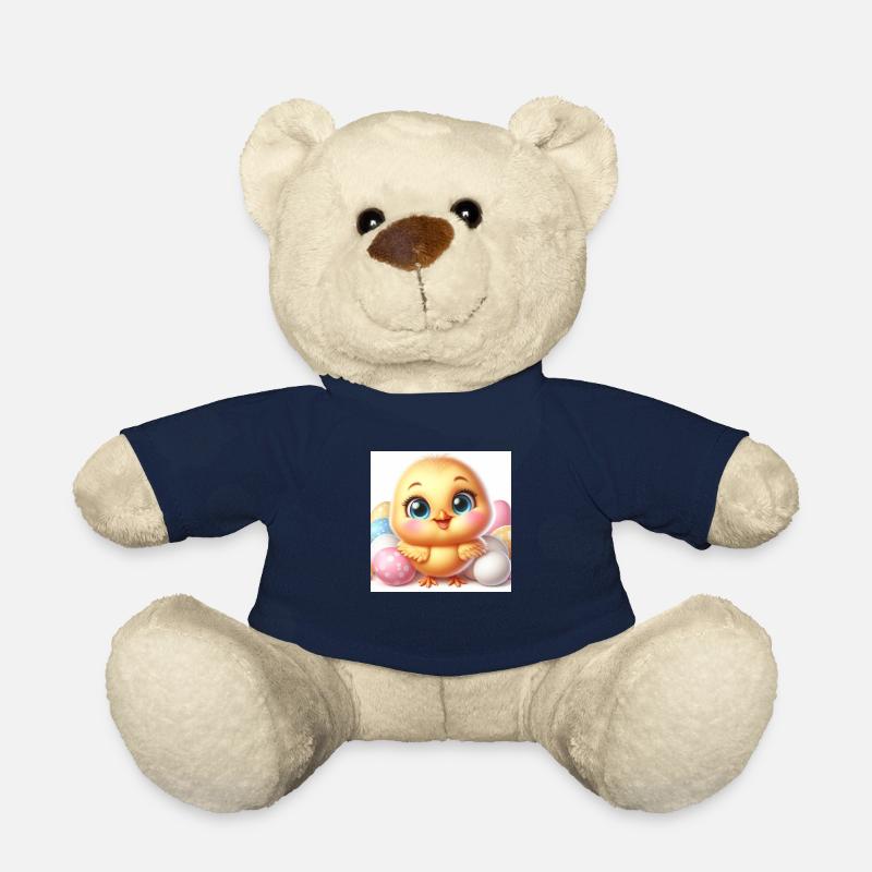 Sweet Chick The Chick with Colored Easter Eggs - Teddy Bear - french navy