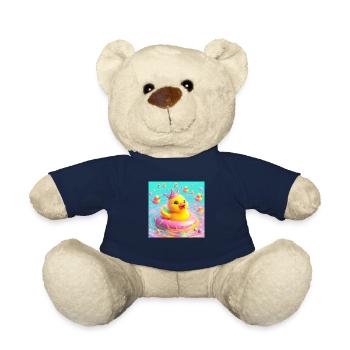 Canard de bain avec couronne en 3D Hyperréalisme Pastel - Nounours - bleu marine - Devant