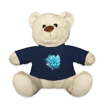Flowers Hippie soul Groovy Summer time peace love - Teddy Bear - french navy - Front