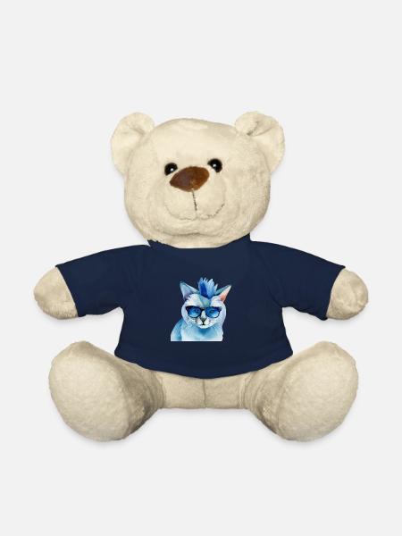 Punkrock Katze mit Sonnenbrille Geschenkidee - Teddy - French Navy