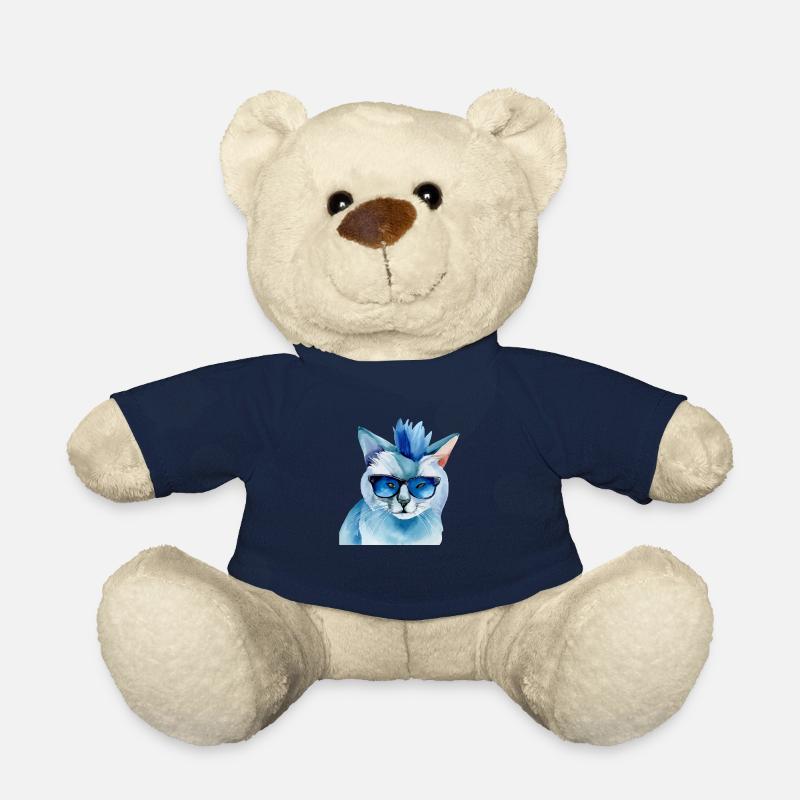 Punkrock Katze mit Sonnenbrille Geschenkidee - Teddy - French Navy