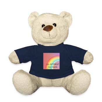 All different all equal. Diversity. Love. - Teddy Bear - french navy - Front