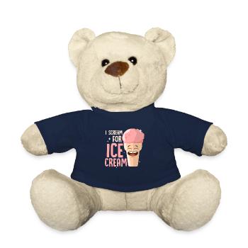 I Scream For Ice Cream Summer Scoop Cone - Teddy Bear - french navy - Front