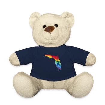 LGBTQ Flagge in der Florida State Landkarte - Teddy - French Navy - Vorne