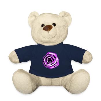 Pretty Beautiful Rose Blossom Leaf Roses Romantic - Teddy Bear - french navy - Front