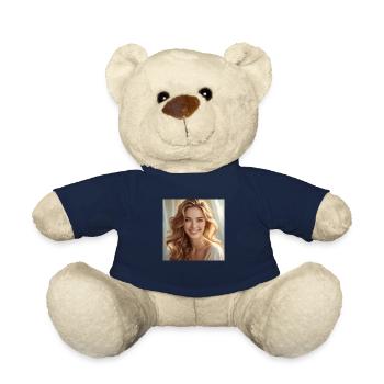 Beautiful Girl with Shiny hair - Teddy Bear - french navy - Front