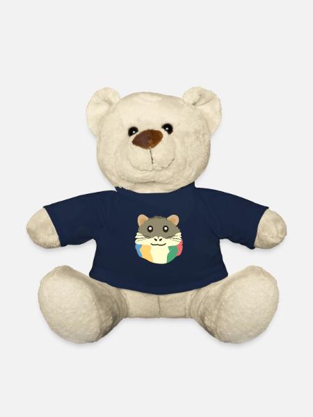 Ein süßes Cartoon-Tier mit einem mehrfarbigen Scha - Teddy - French Navy