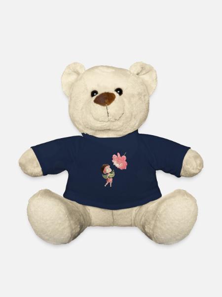 Magical fairy with peony - Teddy Bear - french navy