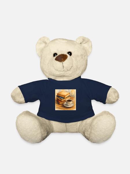 Book and coffee - Teddy Bear - french navy