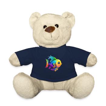 Fisch Regenbogen Zeichnung - Teddy - French Navy - Vorne