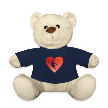Coeur avec basketteur pour les fans de basket - Nounours - bleu marine - Devant