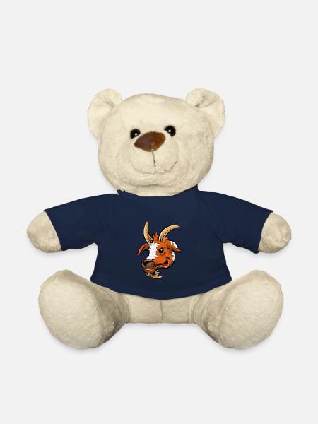 Dessin de bande dessinée de chèvre - Nounours - bleu marine