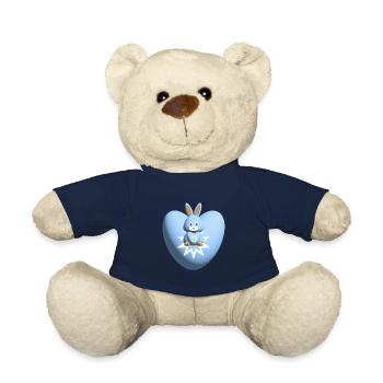 Herz mit süßem hellblauen Hase. - Teddy - French Navy - Vorne