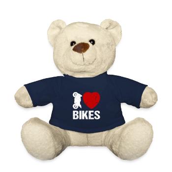 I love Bikes Motorrad Biker Motorradfahrer - Teddy - French Navy - Vorne