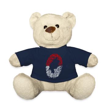 Hessen flag fingerprint state outline - Teddy Bear - french navy - Front