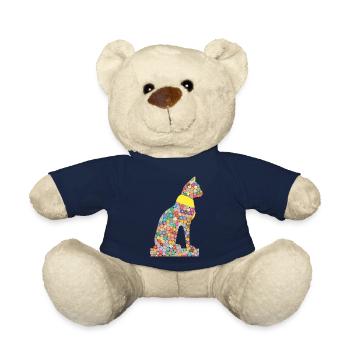 Cat Flower Pharaohs Ancient - Teddy Bear - french navy - Front